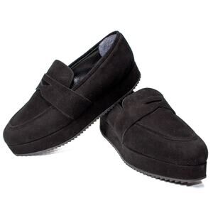 Warren Edwards Shoes Women Size 9 1/2 Black Platform Suede Made in Italy
